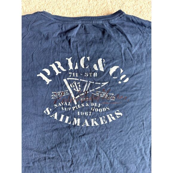VINTAGE Polo Ralph Lauren 4XLT T-Shirt Navy Nautical Back Graphic Big Tall Prep - Picture 7 of 7